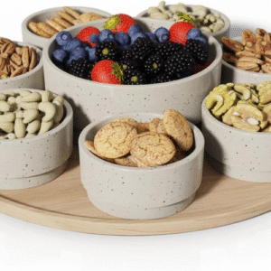 Ceramic Round Chip & Dip Serving Tray