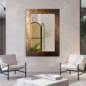 Bronze Abstract Wall Mirror